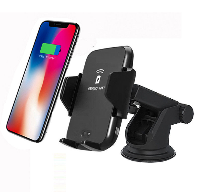 Vehicle Qi Wireless Charger Pad Infrared Sensing Holder Car Charger Mount for iphone Automatic Car Wireless Charger Phone Holder