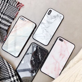 2018 Hot selling Marble phone case,TPU+glass Marble pattern cover for Apple iphone x