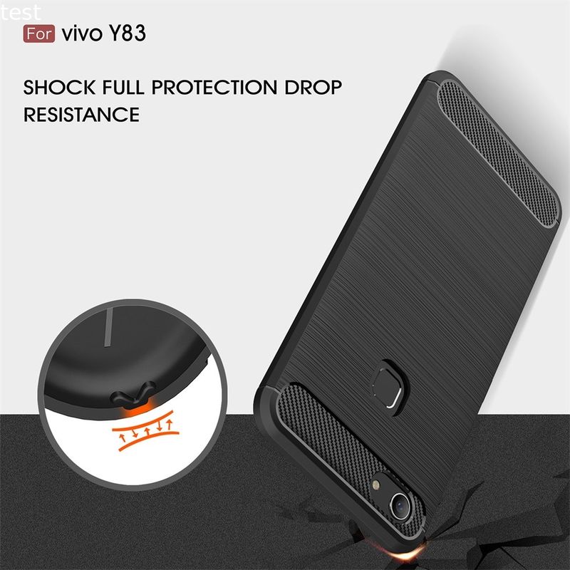 Carbon Fiber Brushed Soft Tpu Phone Back Cover Case For Vivo Y83