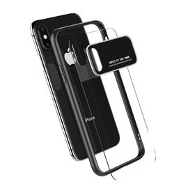 Iphone 투명한 x 부드럽게 한 유리제 전화 상자를 위한 호화스러운 내진성 명확한 전화 상자